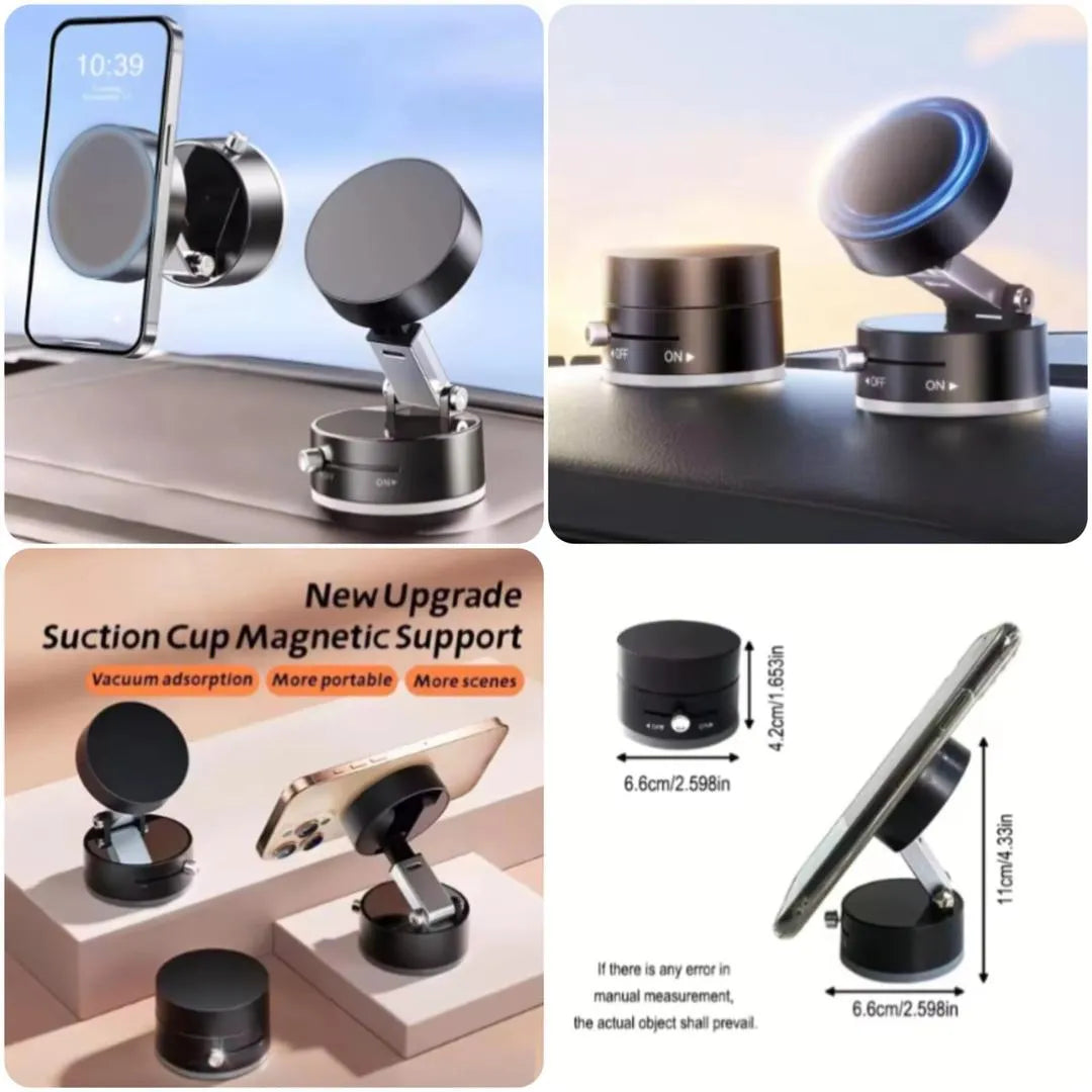 Magnetic Suction Phone Holder – 360° Foldable Universal Mobile Stand, Lightweight & Portable