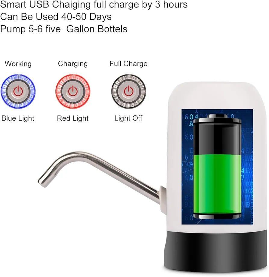 **Electric Water Dispenser Pump – USB Rechargeable Automatic Water Bottle Pump | ABS & Stainless Steel**