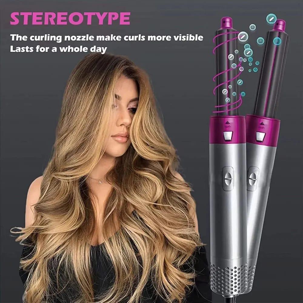 Salon-Curled Curler ABS Pink Silver Low Noise