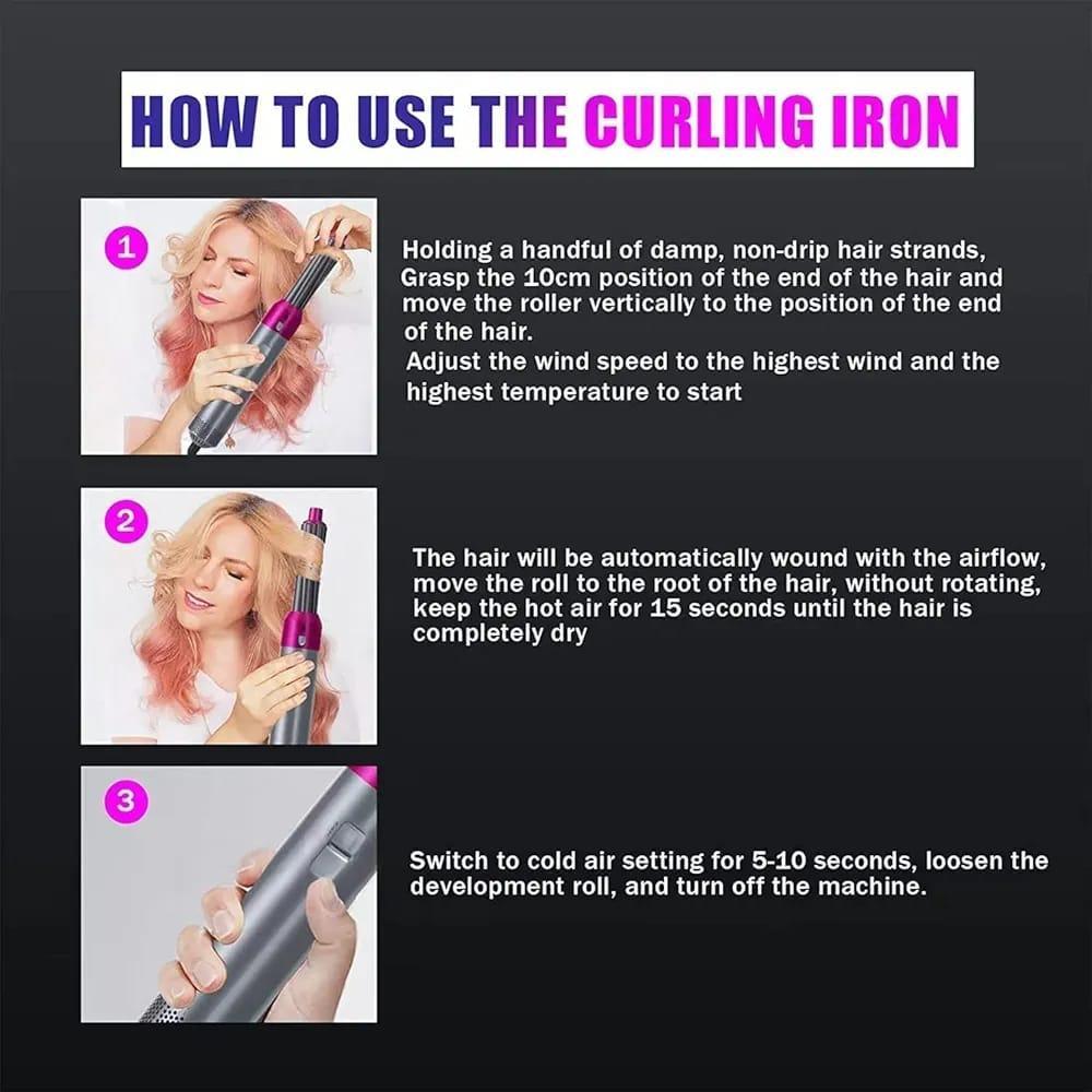 Salon-Curled Curler ABS Pink Silver Low Noise