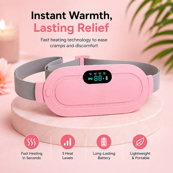 Portable Electric Heating Belt for cramps Rechargeable Warm Therapy Belt for Comfort