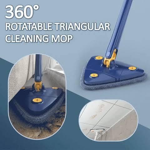 Triangle Floor Mop with Water Spray – Rotating Microfiber Mop with Replaceable Pads for Easy Cleaning
