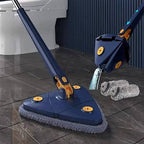 Triangle Floor Mop with Water Spray – Rotating Microfiber Mop with Replaceable Pads for Easy Cleaning