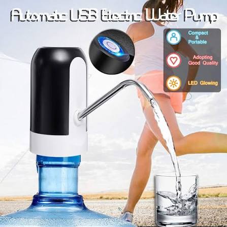**Electric Water Dispenser Pump – USB Rechargeable Automatic Water Bottle Pump | ABS & Stainless Steel**