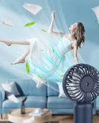 Rechargeable Portable Fan with LED Digital Display 5 Speed Levels, Foldable Design & USB Charging